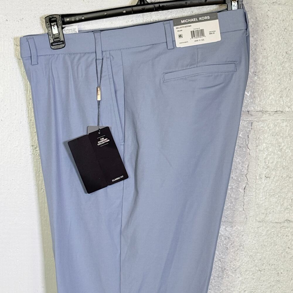 Michael Kors Men's Classic-Fit Cotton-Blend Dress Pants light blue 40x32 $95